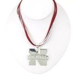 NE Husker necklace multi cord 18in