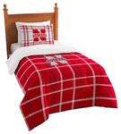 NE Husker comforter set plaid twin 2pc