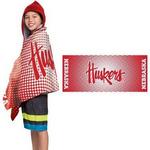 NE Husker hooded towel wrap 22x51in