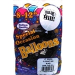 1856 - OTH balloons helium black 12in 8ct