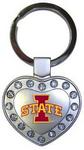 ISU Cyclones keychain metal heart
