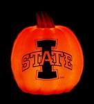 Iowa State wax pumpkin luminary 7.25in