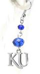 KU earrings beaded