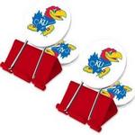KU jayhawks fan clips 2pk