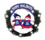 KS Jayhawks snowmen wreath 20in