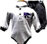 KS State wildcats creeper set knit 3/6mo
