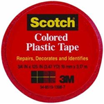 190RED - Tape plastic red 3/4 X125in