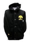 IA Hawkeye hoodie button blk XL