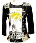 IA Hawkeye L/S shirt blk/crm print med