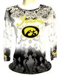 IA Hawkeye L/S shirt crm/blk print med