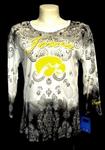 IA Hawkeye L/S shirt crm/blk print med