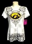IA Hawkeye shirt crm/blk print med