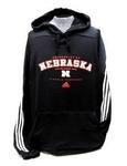 NE Husker hoodie climalite black 3-stripe XL