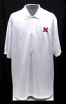NE Husker polo white w/red N 4XLT