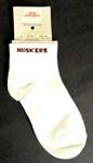 NE Husker socks no show white