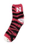 NE Husker plush slipper socks womens