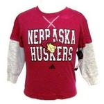 NE Husker faux layered L/S shirt youth 5/6