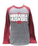 NE Husker L/S shirt youth gry/red 14/16