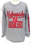 NE Husker L/S shirt grey 10/12