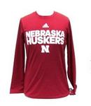 NE Husker L/S shirt climalite red youth sideline hustle S4