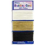 A0844-00 - Craft braiding cord 3 colors 8yds each white beige black