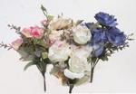 10361F - Flowers Rose Bush 6 stems Asst