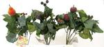 10429f - Flower Bush w/glass bead fruit 12inch 3 asst