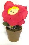 6257 - Floral Potted Silk Flower w/Faces Asst 5inch
