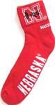 20436ne - Husker Socks 1/4 Red "Husker"