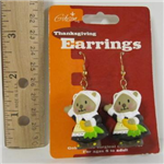 Fall thanksgiving earrings pilgrim bears