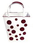 KD5715M-W - Container enamel wht/red polka dot purse