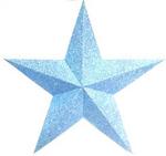 KG5707B - Metal Star 3D Blue Glitter 24in.