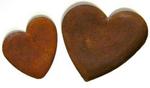 KH170A - Rusty Tin Heart Dish set/2