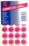 Z06547 - Labels garage sale pink pre-priced 336ct