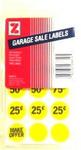 Z98810 - Labels garage sale yellow pre-priced 180ct