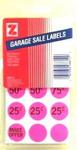 Z98812 - Labels garage sale pink pre-priced 180ct