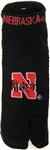 21099ne - Husker Socks FlipFlop Footie Black Red N Husker