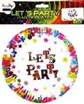 P60499 - Party Paper Plates "Let's Party" 7inch 8ct