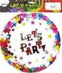 P60500 - Party Paper Plates "Let's Party" 9" 8ct