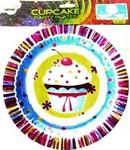 P60511 - Party Paper Plates Cupcake 9" 8ct