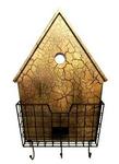 FP-4166 - Plaque birdhouse shape w/basket 26x16in