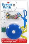 DG725 - Sewing tape measure 60in w/35 straight pins