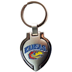 21900KU - KU Jayhawks Keychain Metal Heart Locket