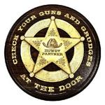 5227752013 - Tin sign round check your guns 12in