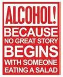 98484 - Sign Alcohol And Salad 12x15in