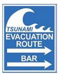 98494 - Sign Tsunami Evacuation Route 12x15in