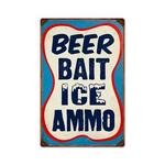 98505- - Sign Beer Bait Ice Ammo 12x15