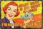 REP1458 - Tin sign hellen waite 12x17in