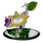 CSJ25 - Glass Figure Butterfly w/ Flower