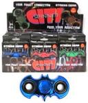 BAT24-S - Toy hand spinner bat style metallic asst